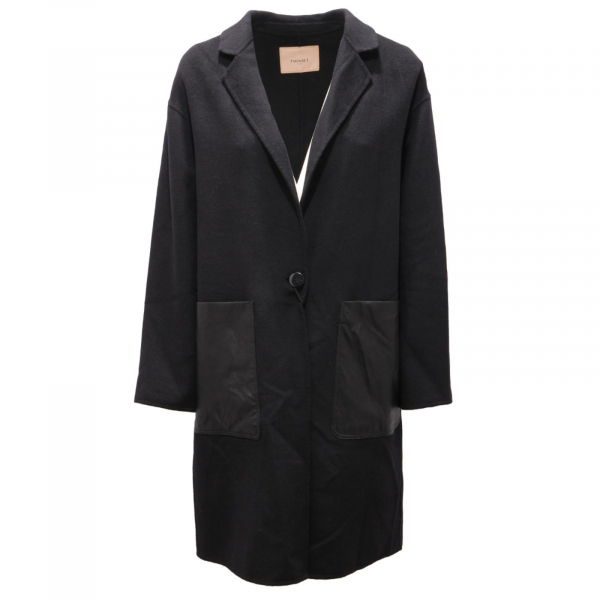 8855AI cappotto donna TWINSET woman wool blend coat black