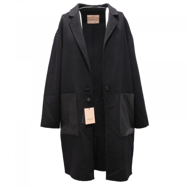 8855AI cappotto donna TWINSET woman wool blend coat black