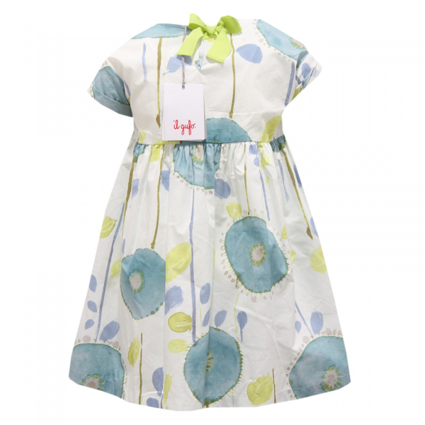 8864R vestito bimba IL GUFO multicolor abito manica corta dress kid