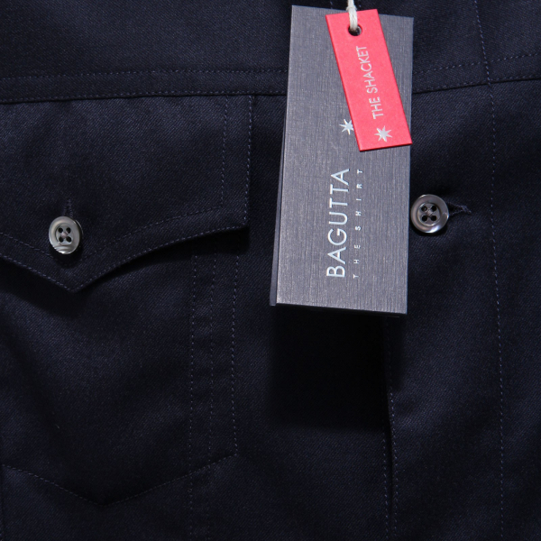 8865AB giacca camicia BAGUTTA light wool blue shacket men