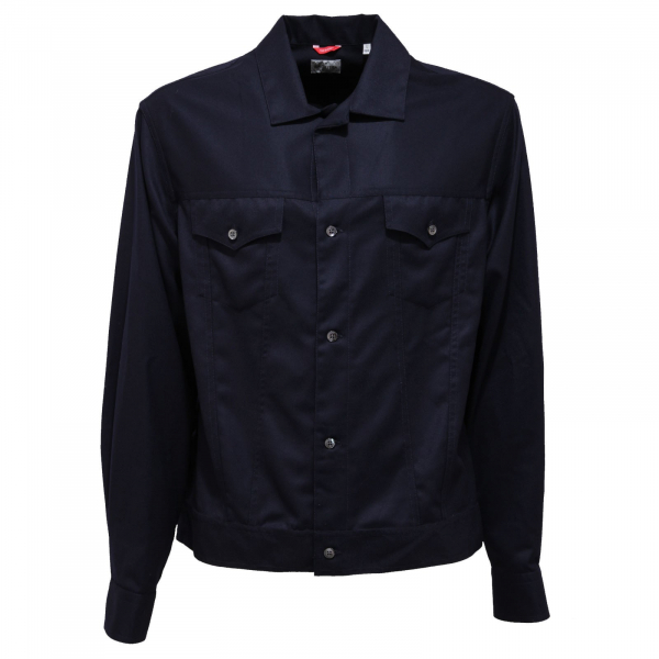8865AB giacca camicia BAGUTTA light wool blue shacket men