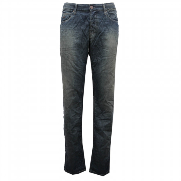 8865AG jeans uomo EMPORIO ARMANI blue denim cotton delavé pant man