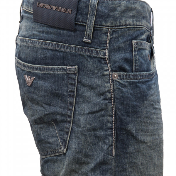 8865AG jeans uomo EMPORIO ARMANI blue denim cotton delavé pant man