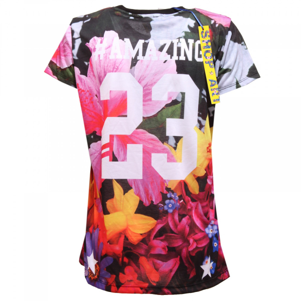 8865U maglia donna SHOP ART floreale t-shirt woman