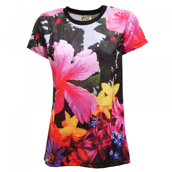 8865U maglia donna SHOP ART floreale t-shirt woman