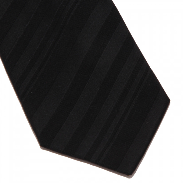 8872J cravatta uomo MESSORI black stripes acetate/wool tie man
