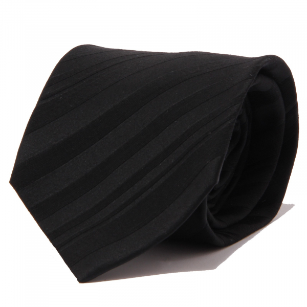 8872J cravatta uomo MESSORI black stripes acetate/wool tie man