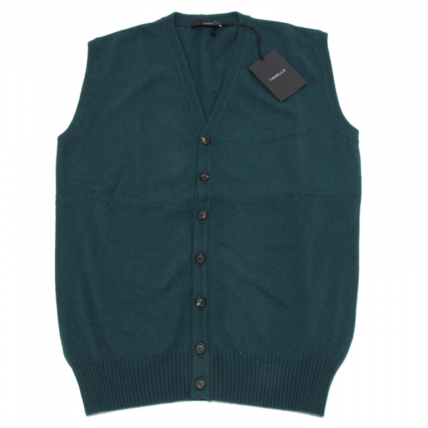 8882M gilet uomo TONELLO lana verde smanicato sleeveless sweater men