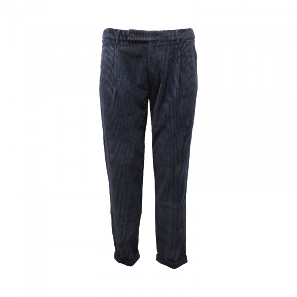 8886AQ pantalone uomo BERWICH man velvet trousers blue
