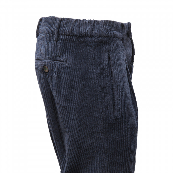 8886AQ pantalone uomo BERWICH man velvet trousers blue