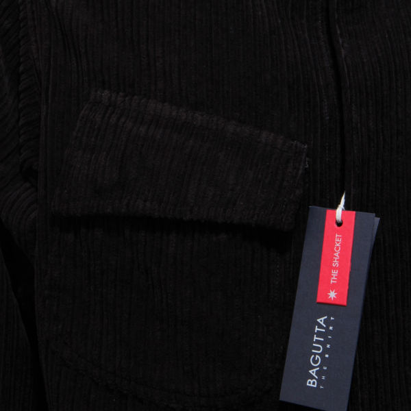 8892AB giacca camicia uomo BAGUTTA velvet black shacket men