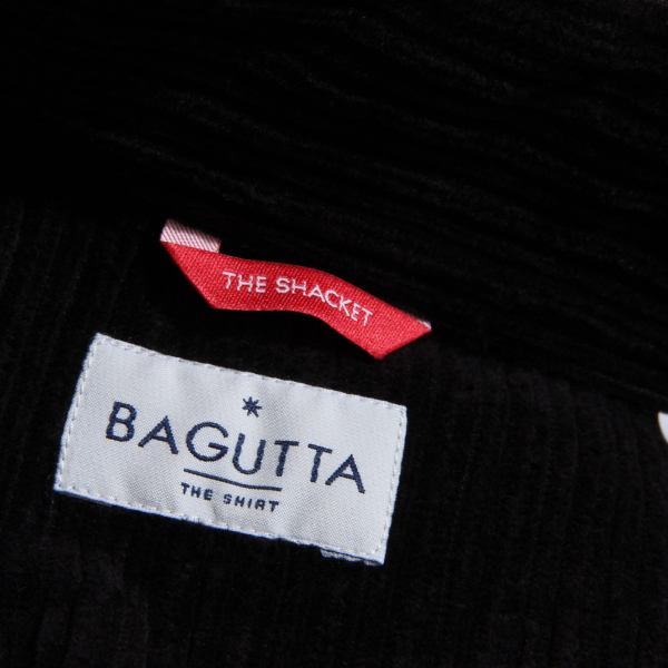 8892AB giacca camicia uomo BAGUTTA velvet black shacket men