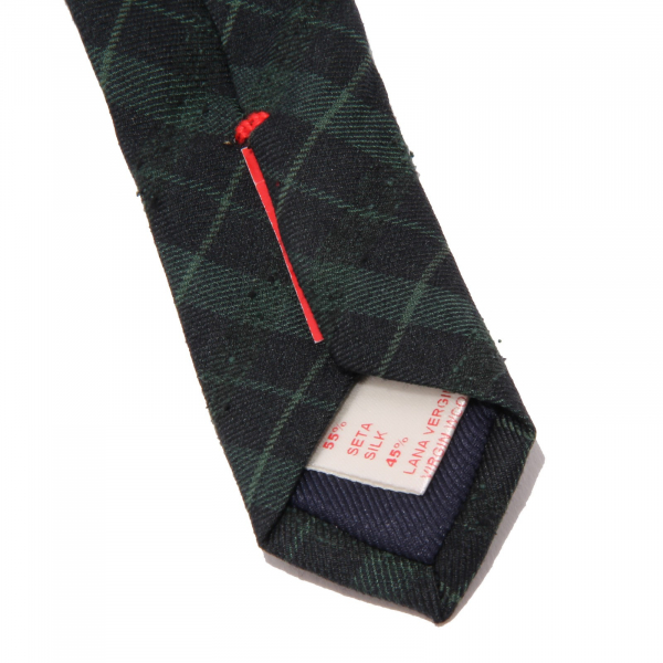 8918J cravatta uomo ALTEA green/blue silk/wool ABRADED effect tie men