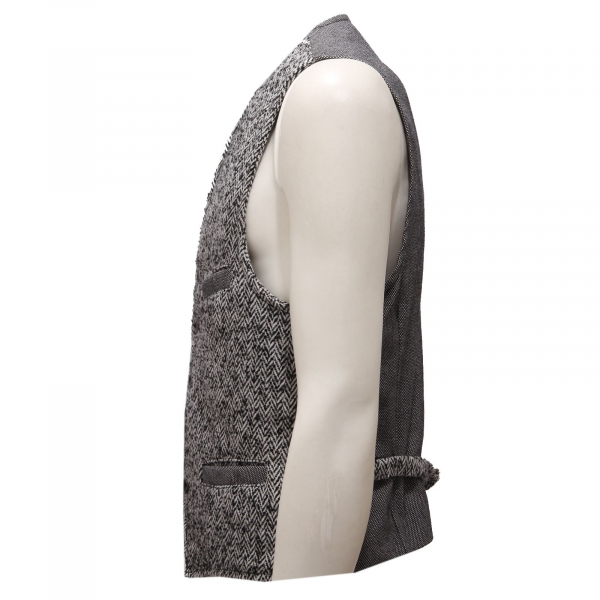 8935AE gilet uomo GARRY'S EARTH white/black mix wool waistcoat man