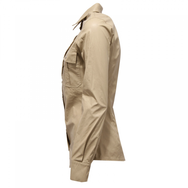 8938V camicia donna DENNY ROSE beige eco-leather shirt woman
