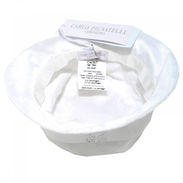 8947H cappello bimba CARLO PIGNATELLI cloche cappelli cerimonia cotone hat kids