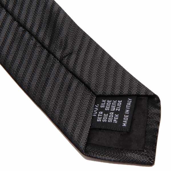 8971J cravatta uomo MESSORI dark grey/black silk tie man