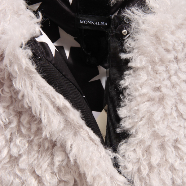 8971Y gilet eco-pelliccia bimba girl MONNALISA light grey eco-fur gilet jacket