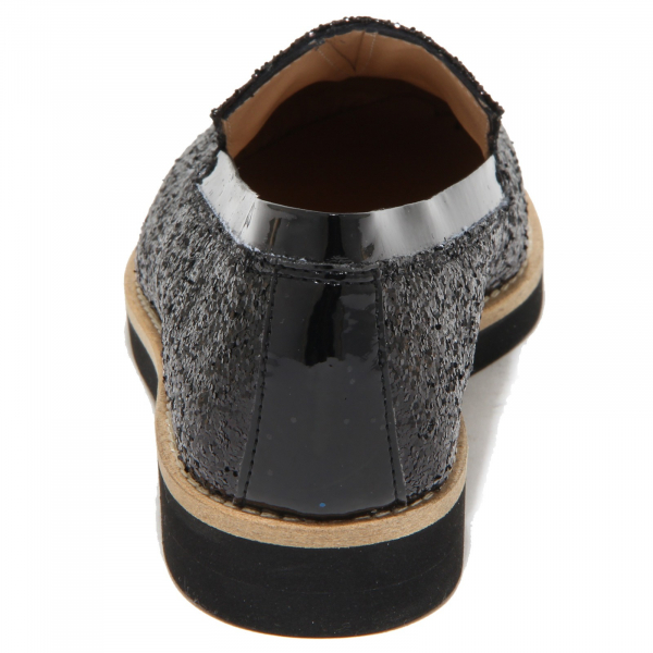 8976N mocassino donna SANTA CLARA glitter nero shoes woman