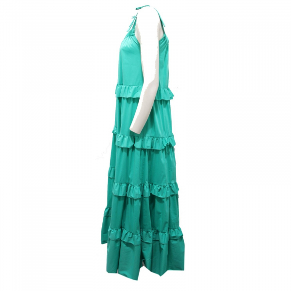 9019AH vestito donna PAPERLACE woman cotton dress green