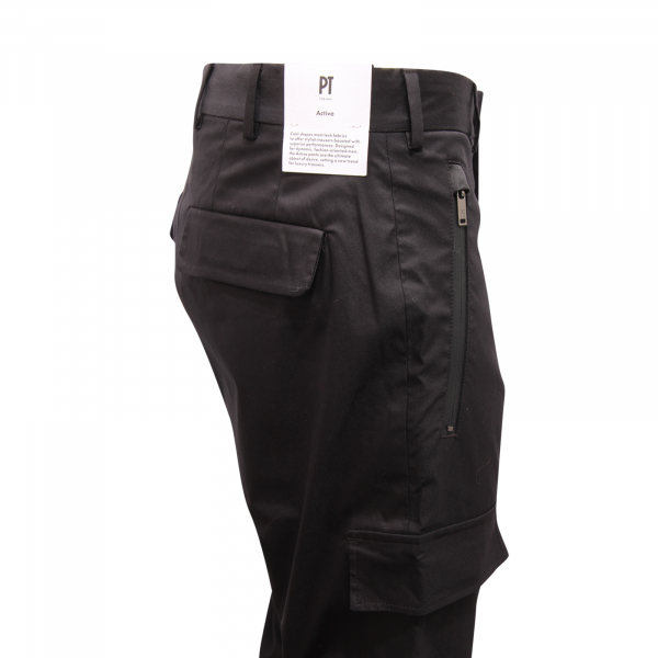 9056AU PANTALONE CARGO UOMO PT TORINO ACTIVE MAN TROUSERS BLACK
