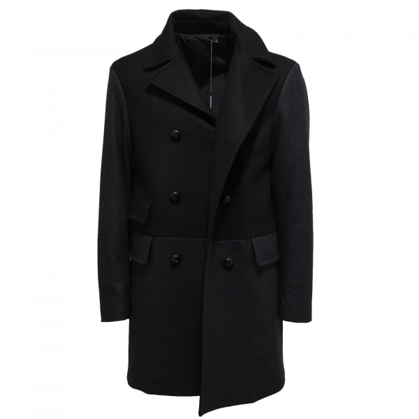 9062L cappotto uomo nero grigio Z ZEGNA lana jackets men