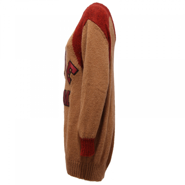 9067V maxi maglione donna NICEBRAND camel sweater mohair woman