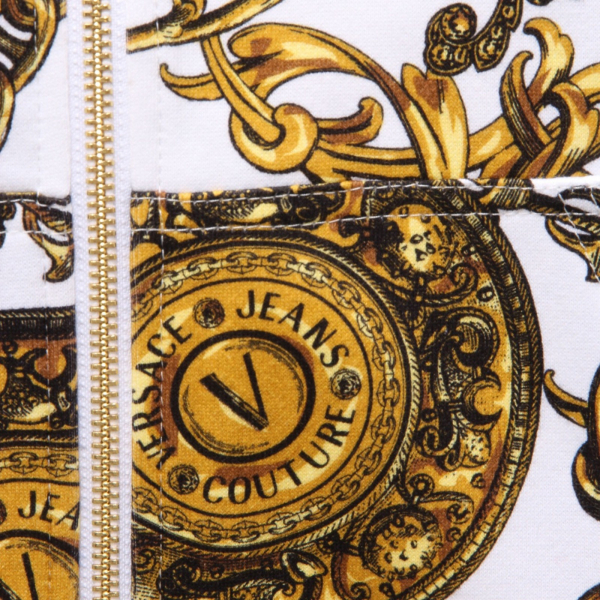 9100AI felpa uomo VERSACE JEANS COUTURE man cotton sweatshirt white/gold