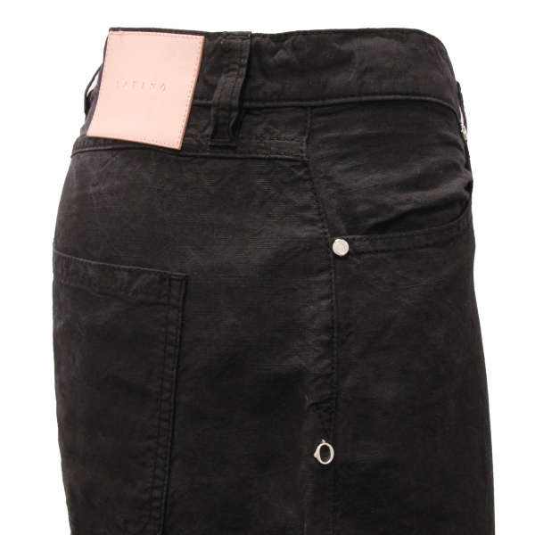 9120AN pantalone donna LATINÒ woman linen trousers black