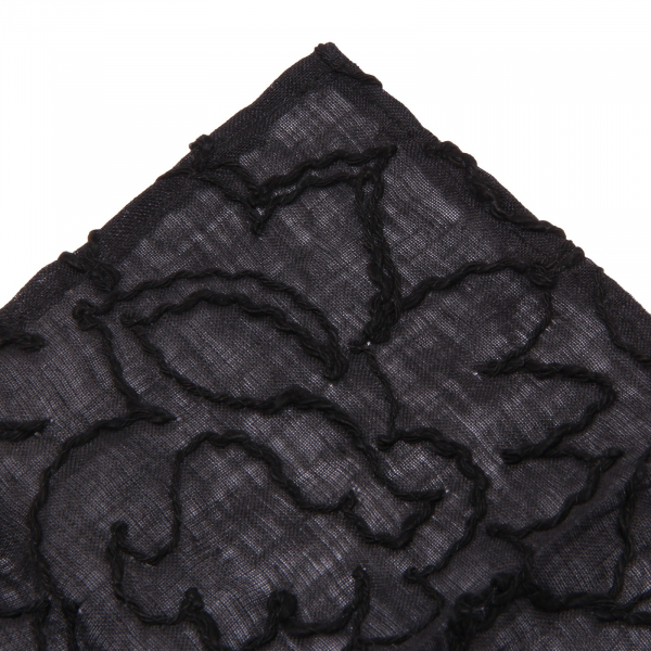 9128W pochette uomo NO BRAND black cotton pocket square man