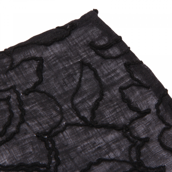 9132W pochette uomo NO BRAND black cotton pocket square man