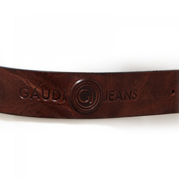9142Y cintura uomo GAUDI' JEANS VINTAGE ACCESSORIES brown real leather belt man