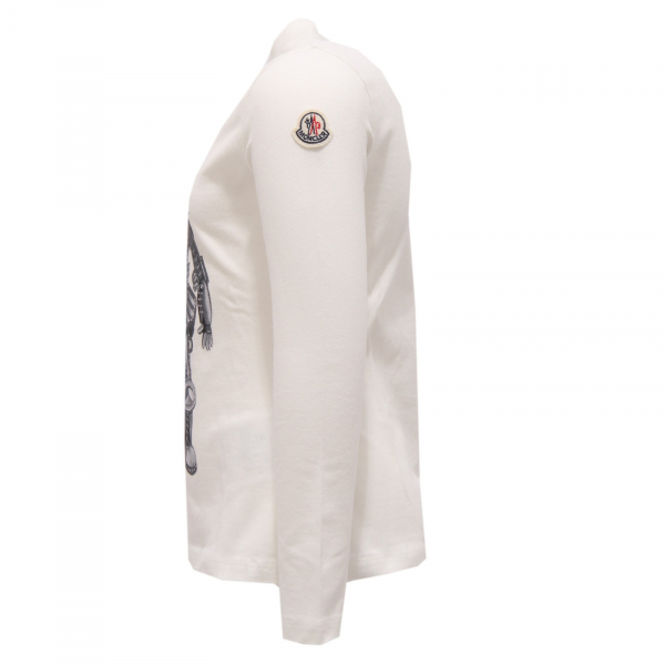 9149R maglia bimba MONCLER cotone avorio girocollo t-shirt kid