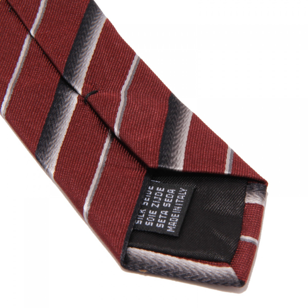 9177J cravatta uomo MESSORI bordeaux silk tie man