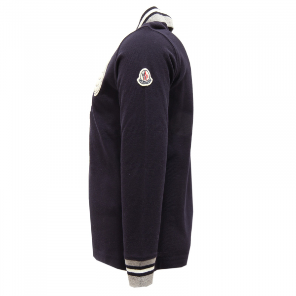 9187R polo bimbo MONCLER blu cotone manica lunga t-shirt polo kid