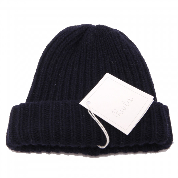 9192Y cuffia bimbo boy PAULA blue mix wool beanie hat