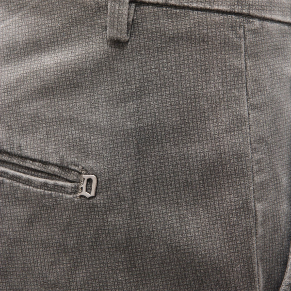9206AG pantalone uomo DONDUP dark grey cotton micro pattern trouser man