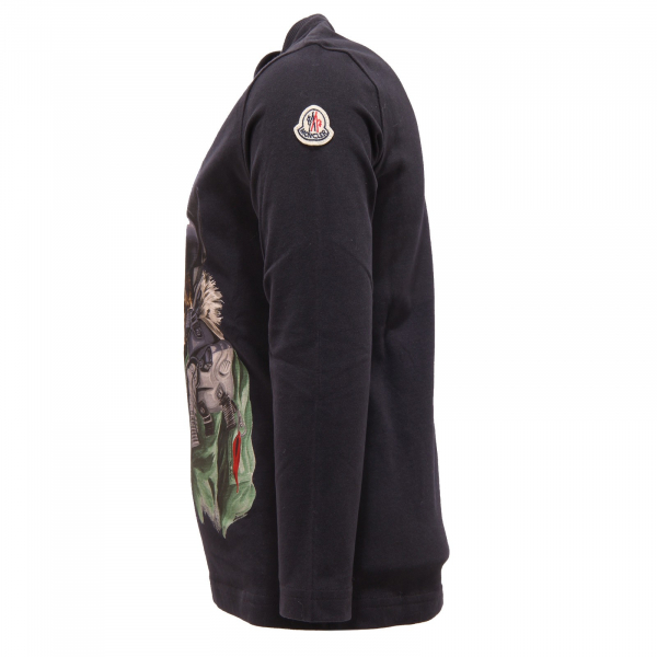 9207R maglia bimbo MONCLER cotone blu girocollo t-shirt kid