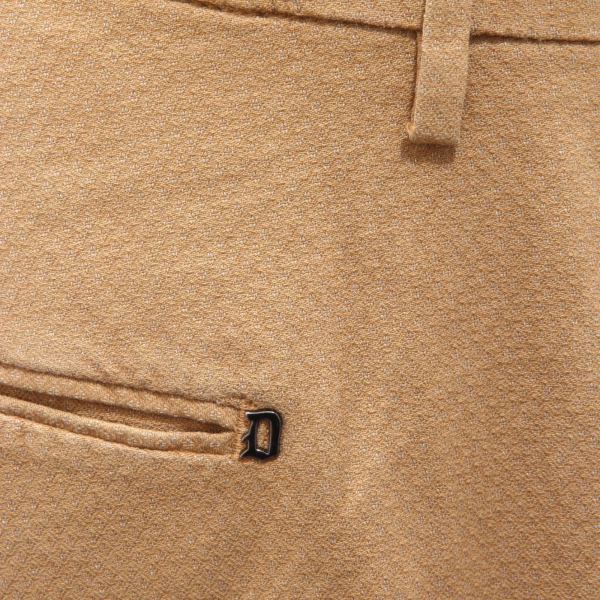 9220AG pantalone uomo DONDUP tobacco cotton blend textured trouser man