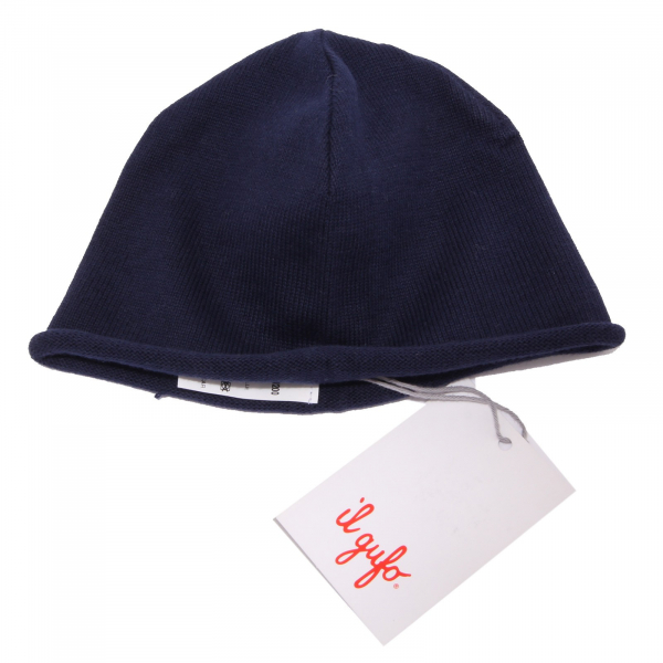 9231Y cuffia bimbo boy IL GUFO blue cotton beanie hat