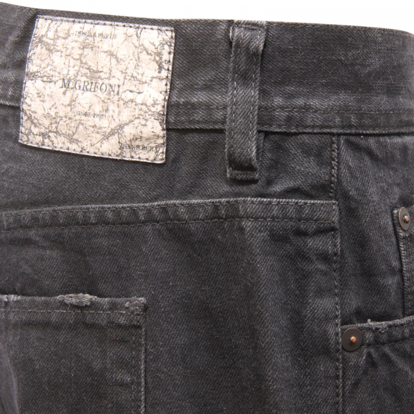 9233AU jeans uomo M. GRIFONI man denim delave' black 