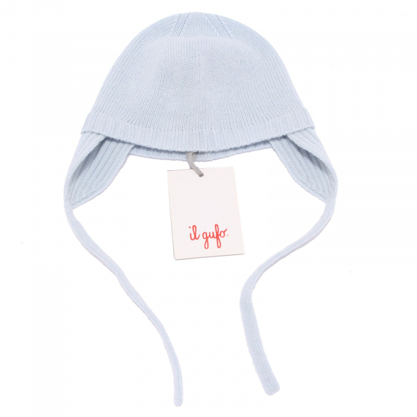 9238Y cuffia bimbo BOY IL GUFO mix wool/cashmere lighr blue beanie hat