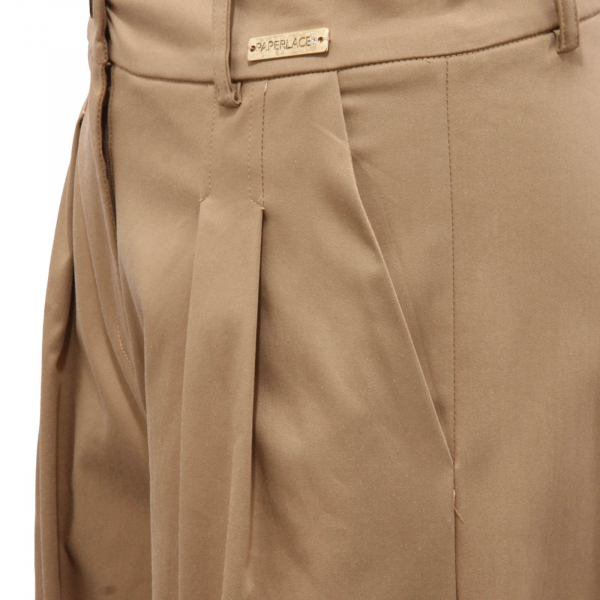 9243AH pantalone a palazzo PAPERLACE DURIDE woman trouser light brown