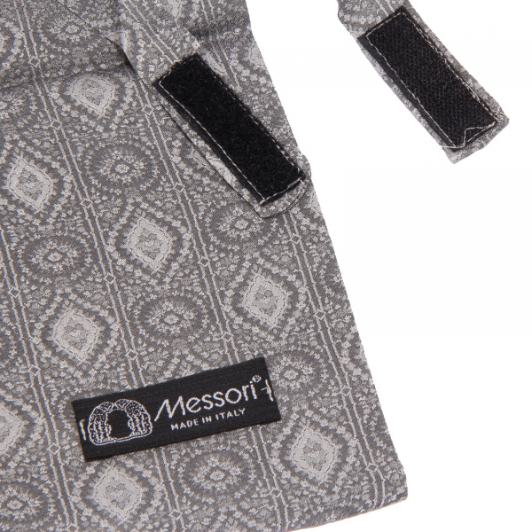 9253W cravatta ascot uomo nodo fisso MESSORI grey silk ascot tie fixed knot men
