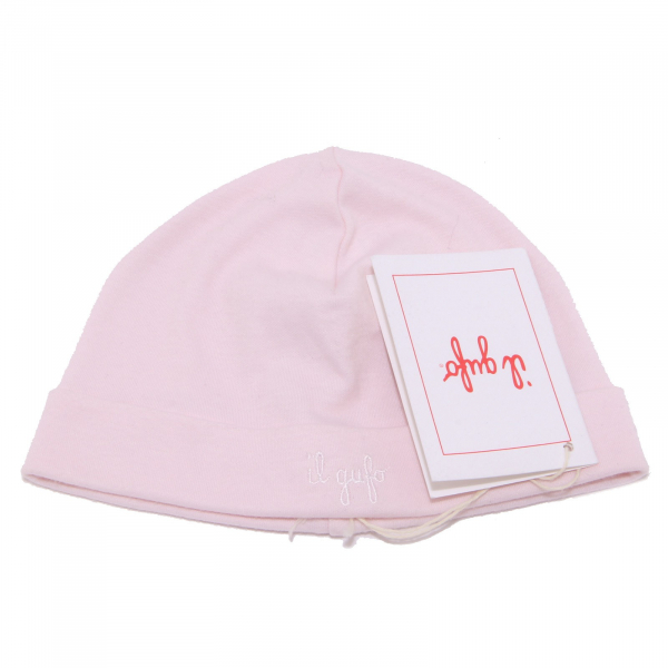 9276Y cuffia bimba GIRL IL GUFO pink cotton hat