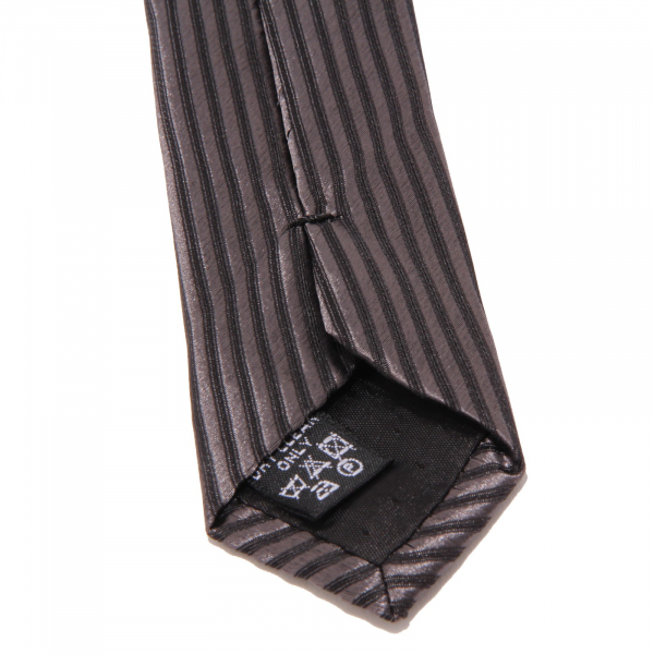 9315J cravatta uomo LUCIANO VERSI dark grey/black mix silk tie man