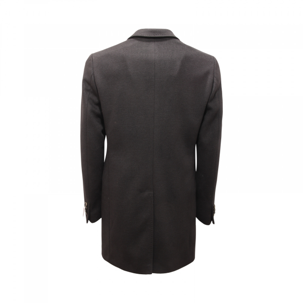 9346AU CAPPOTTO UOMO CAESAR MAN COAT BLACK DROP 7R