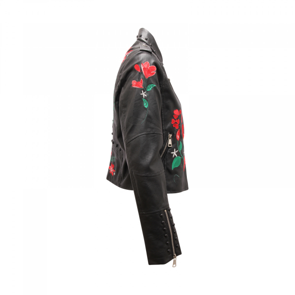 9364AU GIUBBINO ECO PELLE DONNA MANGANO WOMAN JACKET BLACK