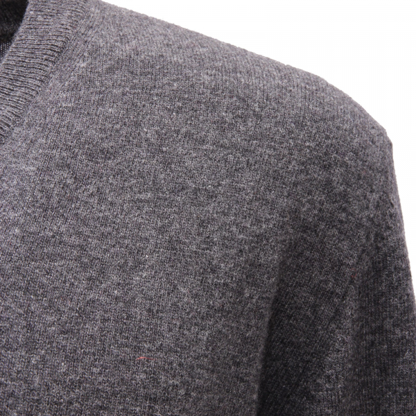 9432AF maglione uomo WOOLRICH grey wool v-neck sweater man
