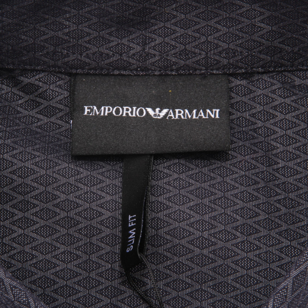 9487AE camicia uomo EMPORIO ARMANI SLIM FIT blue cotton shirt man